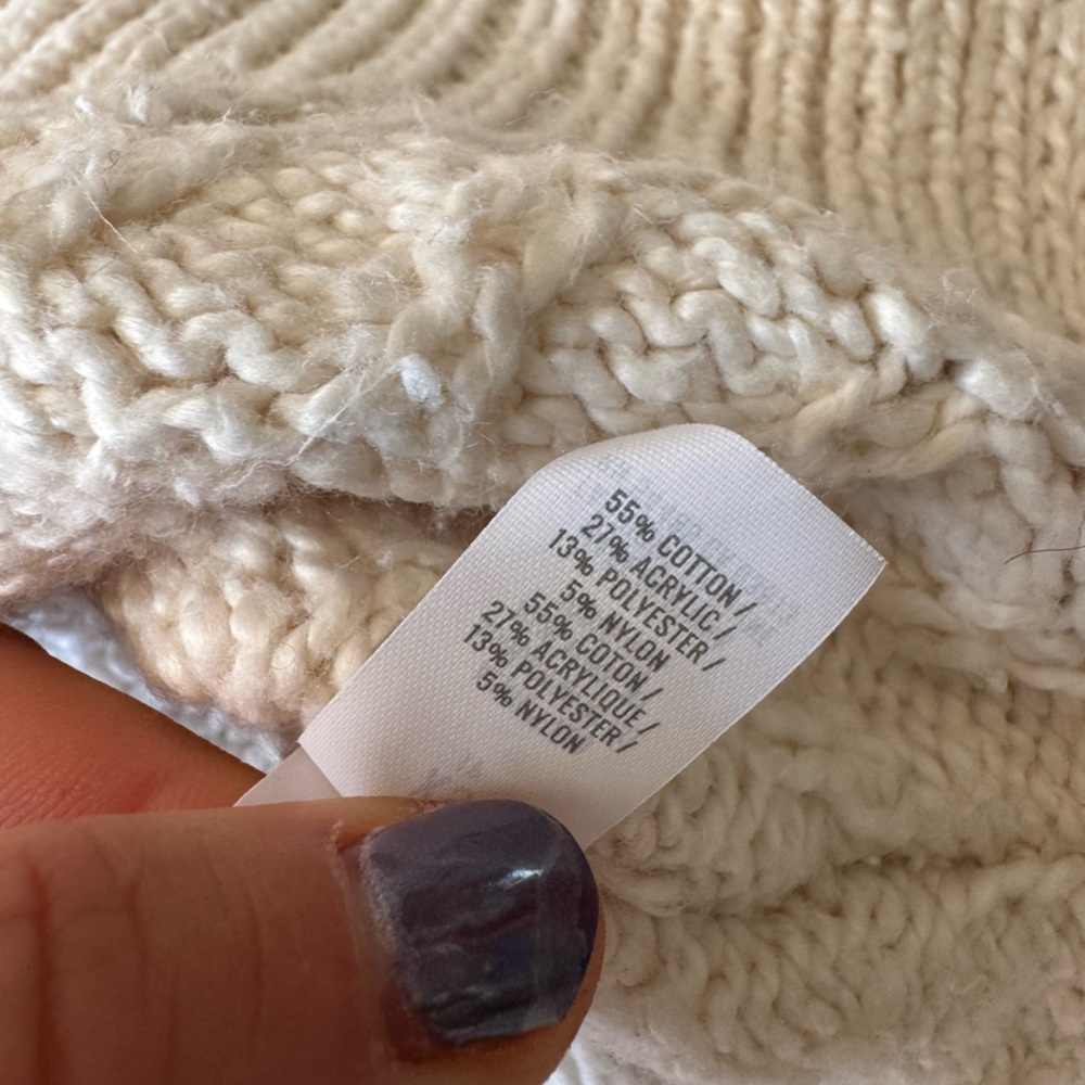 Cozy Cream Aerie Cotton Blend Sweater - Picture 14 of 15